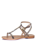 Women's beige snake sandals - Image n°6