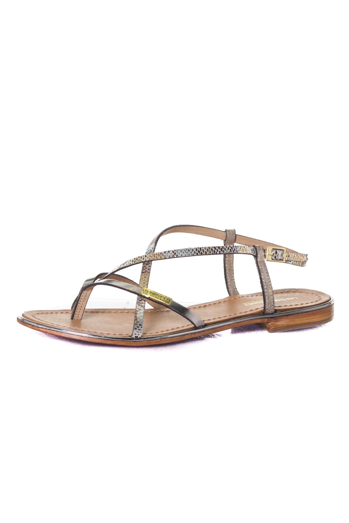 Bronze beige women's sandals - Image n°6