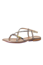 Bronze beige women's sandals - Image n°6