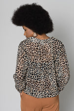 Long-sleeved leopard print blouse - Image n°3