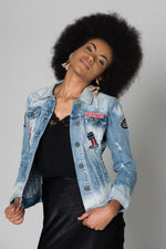 Denim jacket with patches - Image n°4