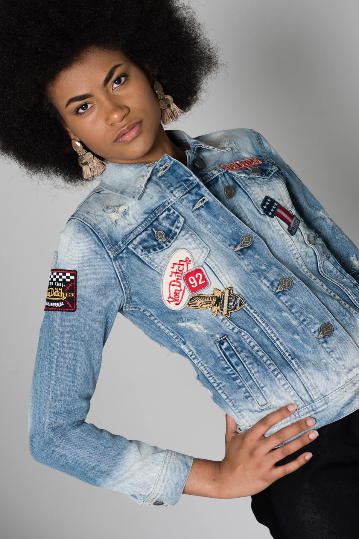 Denim jacket with patches - Image n°7
