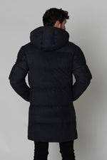 Navy blue lambskin down jacket - Image n°3