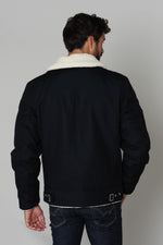 Men's blue textile jacket - Image n°5
