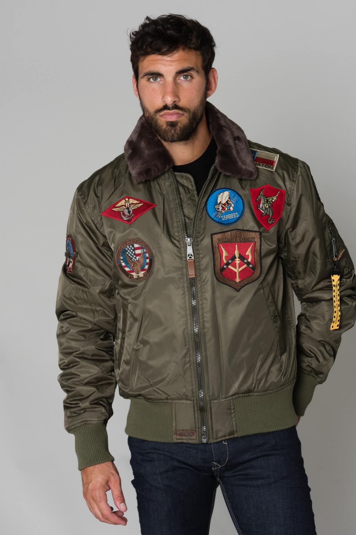 Men's jacket with patches - Image n°7