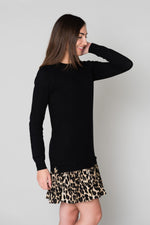 Black dress with leopard print on the bottom - Image n°4