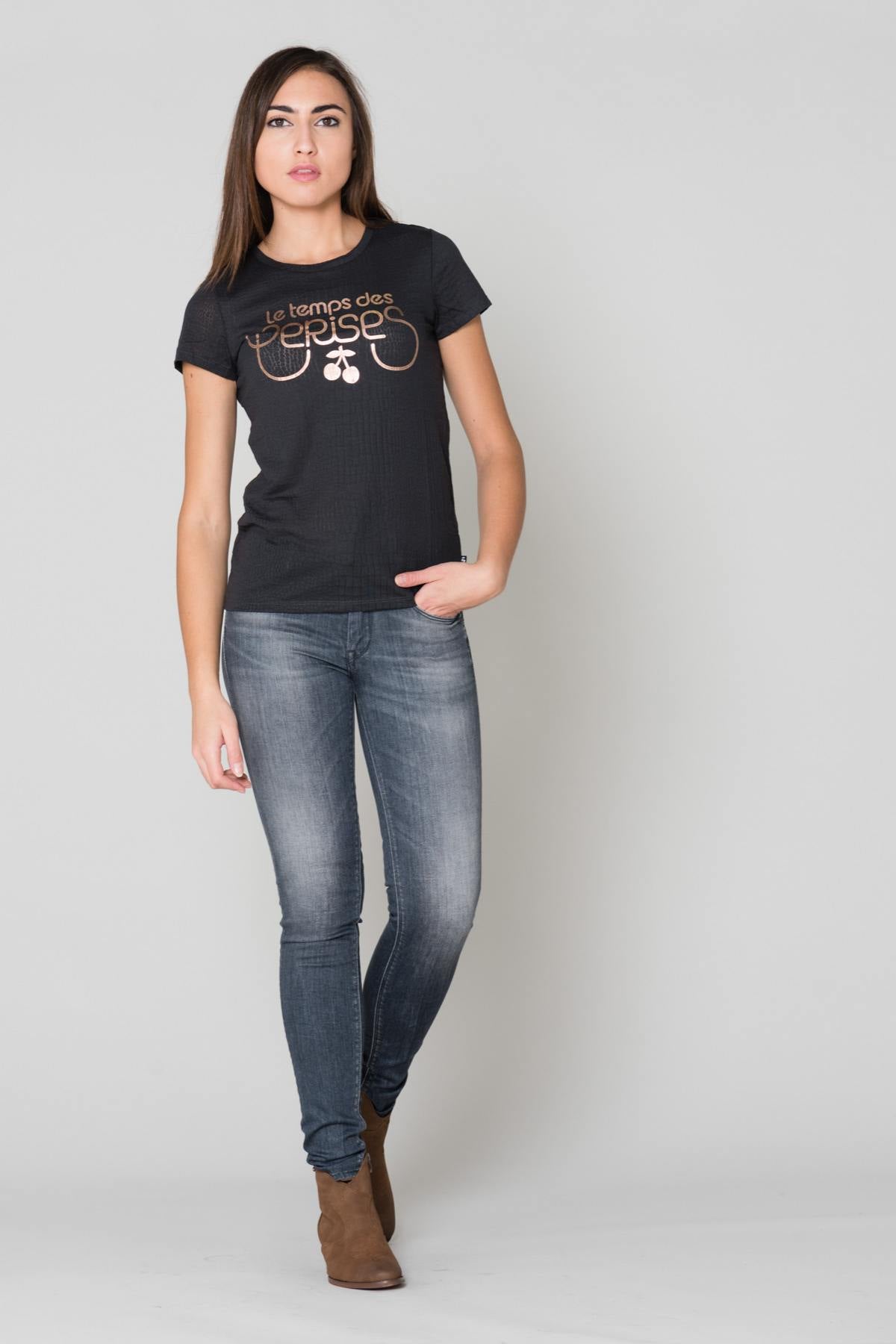 Dark blue snakeskin print t-shirt - Image n°2