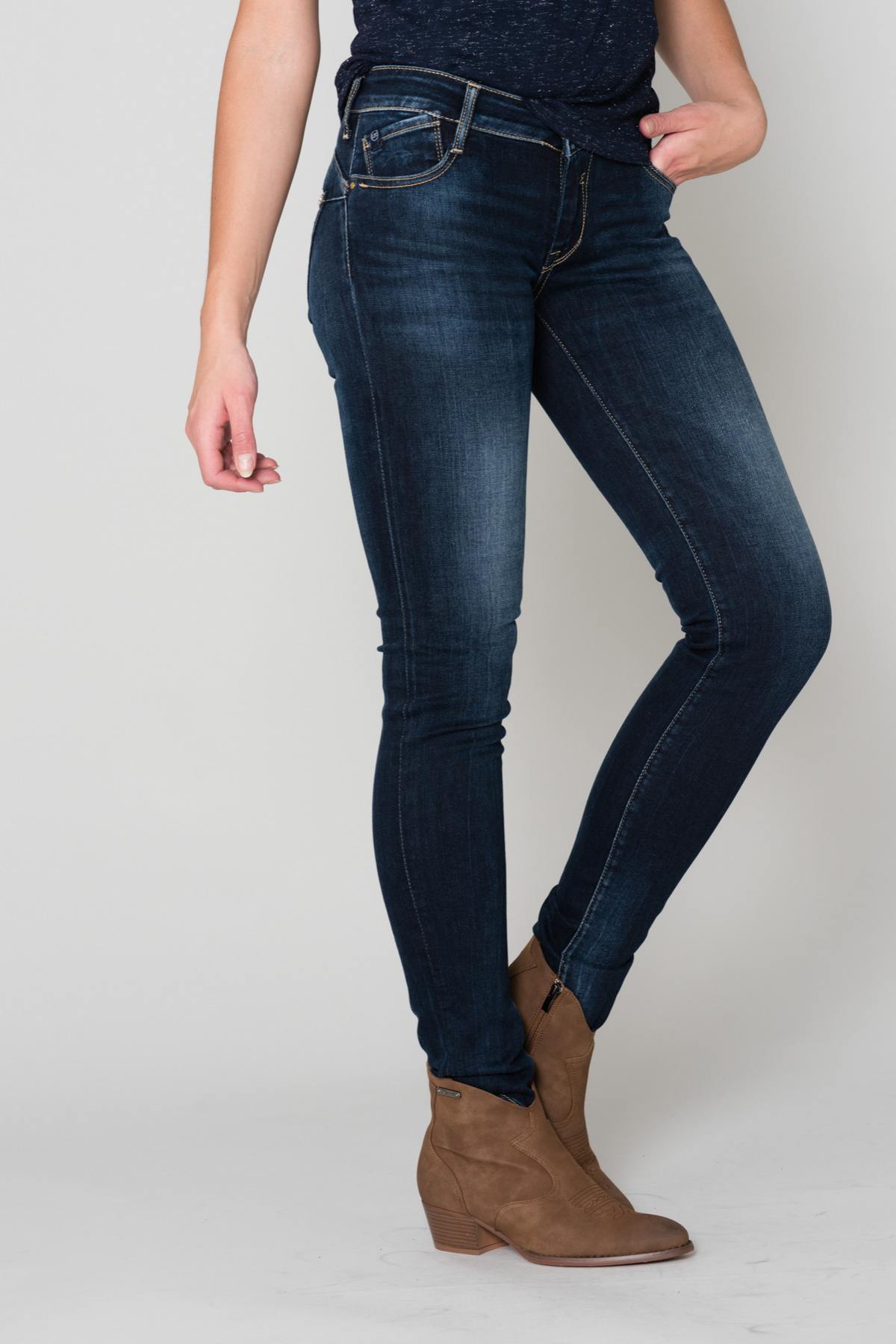 Slim raw blue jeans - Image n°1