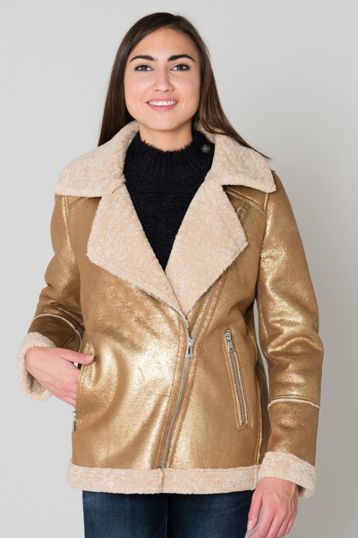 Women's gold sequined jacket - Image n°5