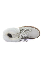 White fur-lined ankle boots - Image n°3