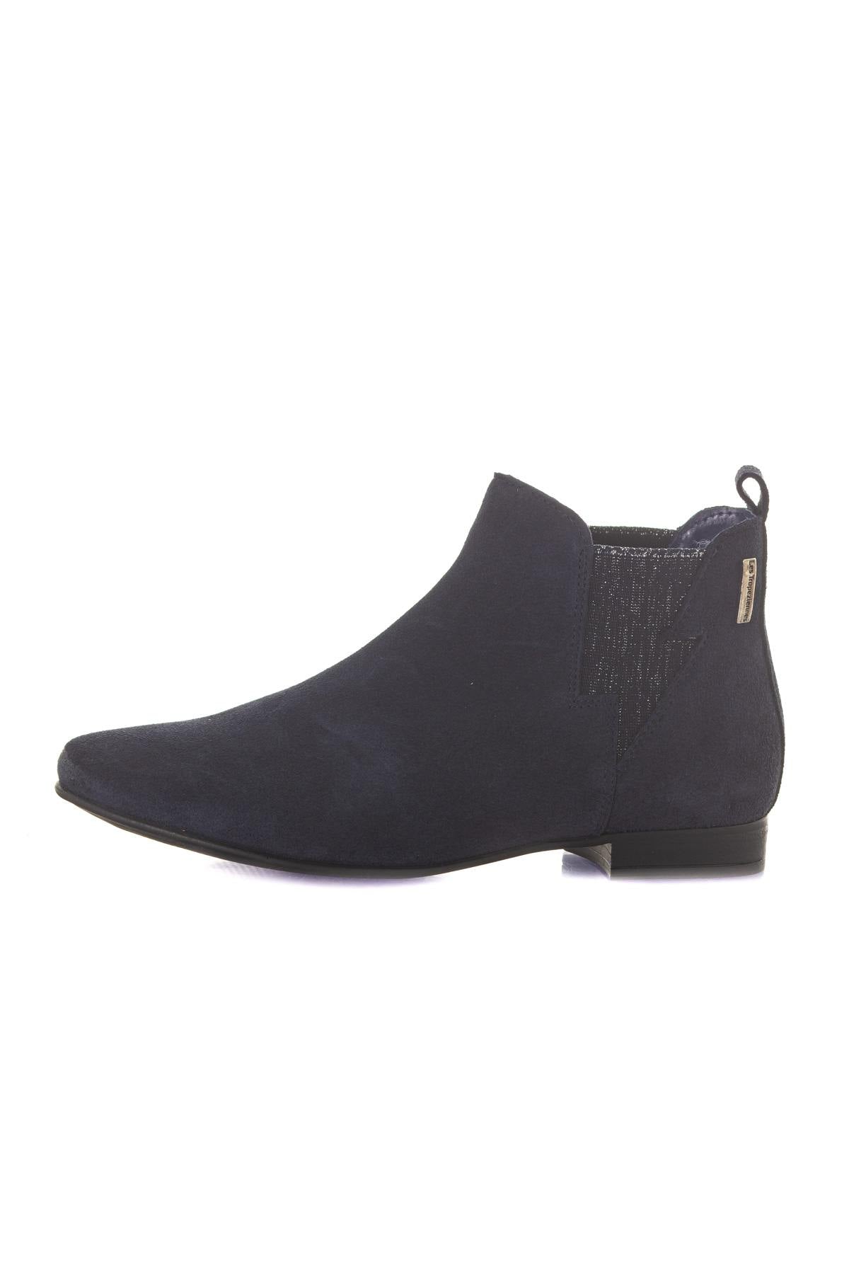 Navy blue leather boots - Image n°9