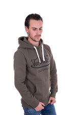 Men's khaki hooded sweater - Image n°2