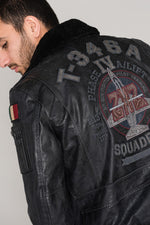 Dark gray aviator with patches - Image n°2
