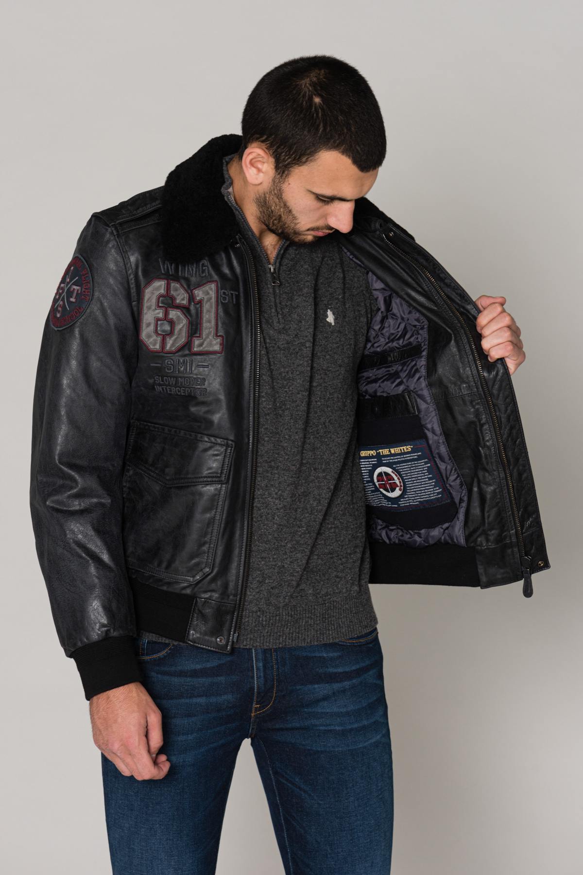 Dark gray aviator with patches - Image n°6