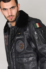Dark gray aviator with patches - Image n°3
