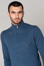 Men's blue wool sweater - Image n°3