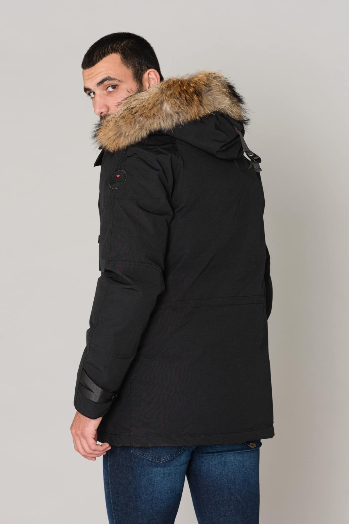 Men's black jacket with hood - Image n°5