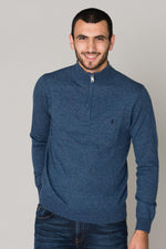 Men's blue wool sweater - Image n°1