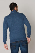 Men's blue wool sweater - Image n°4