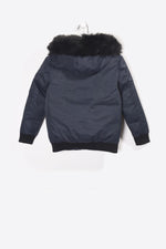 Boys' warm navy blue hooded jacket - Image n°3