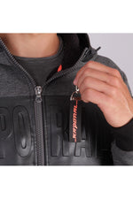 Gray dual-material zipped sweatshirt - Image n°5