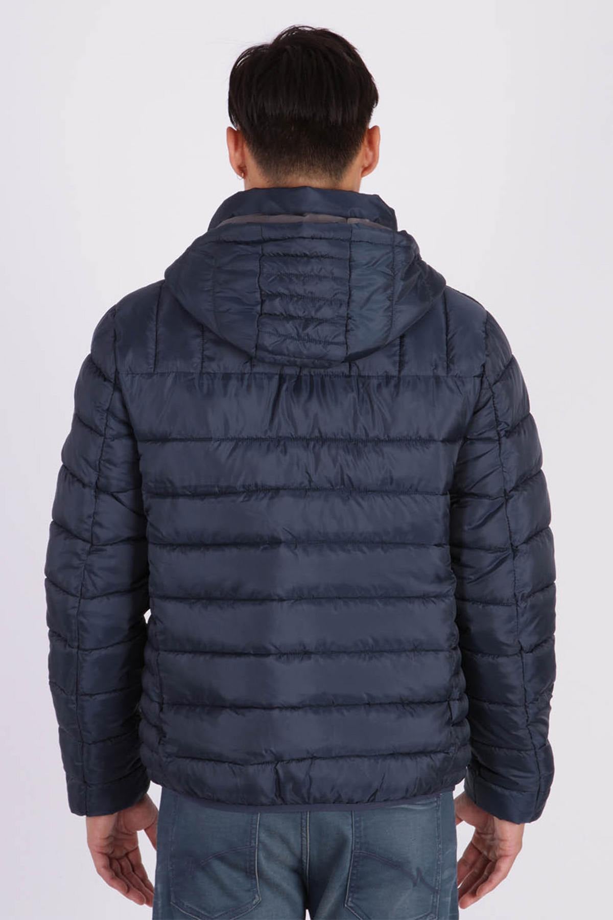 Men's fitted navy blue down jacket - Image n°4