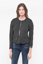 Black zipped jacket with pockets - Image n°1