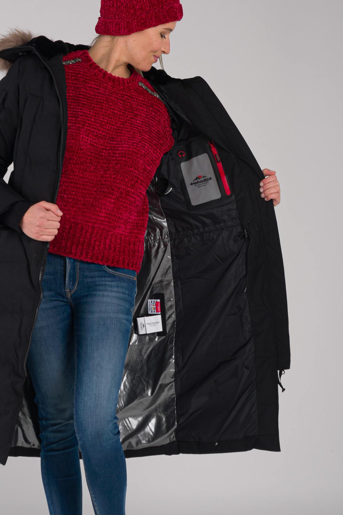 Women's long black jacket - Image n°4