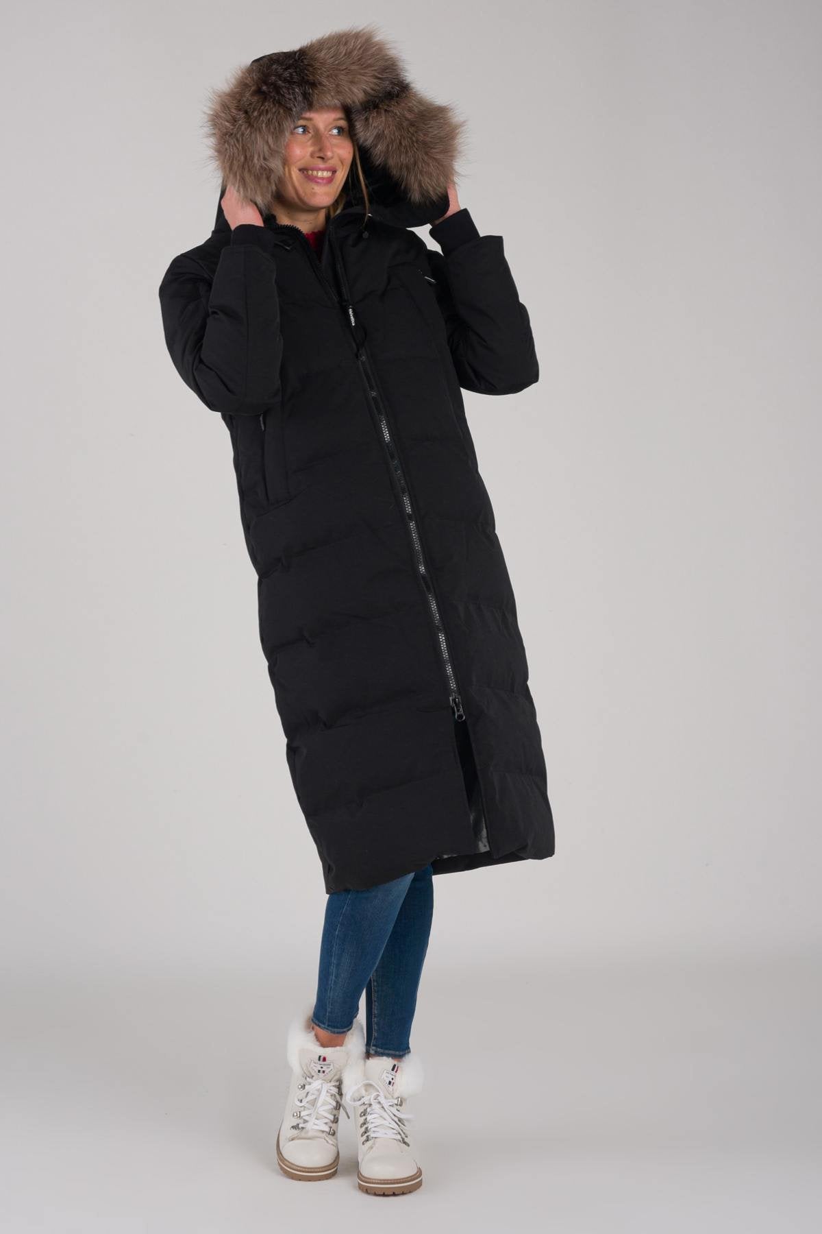 Women's long black jacket - Image n°7