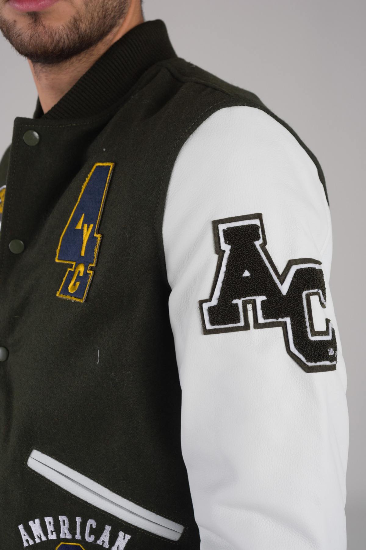 Khaki and white American teddy jacket - Image n°9