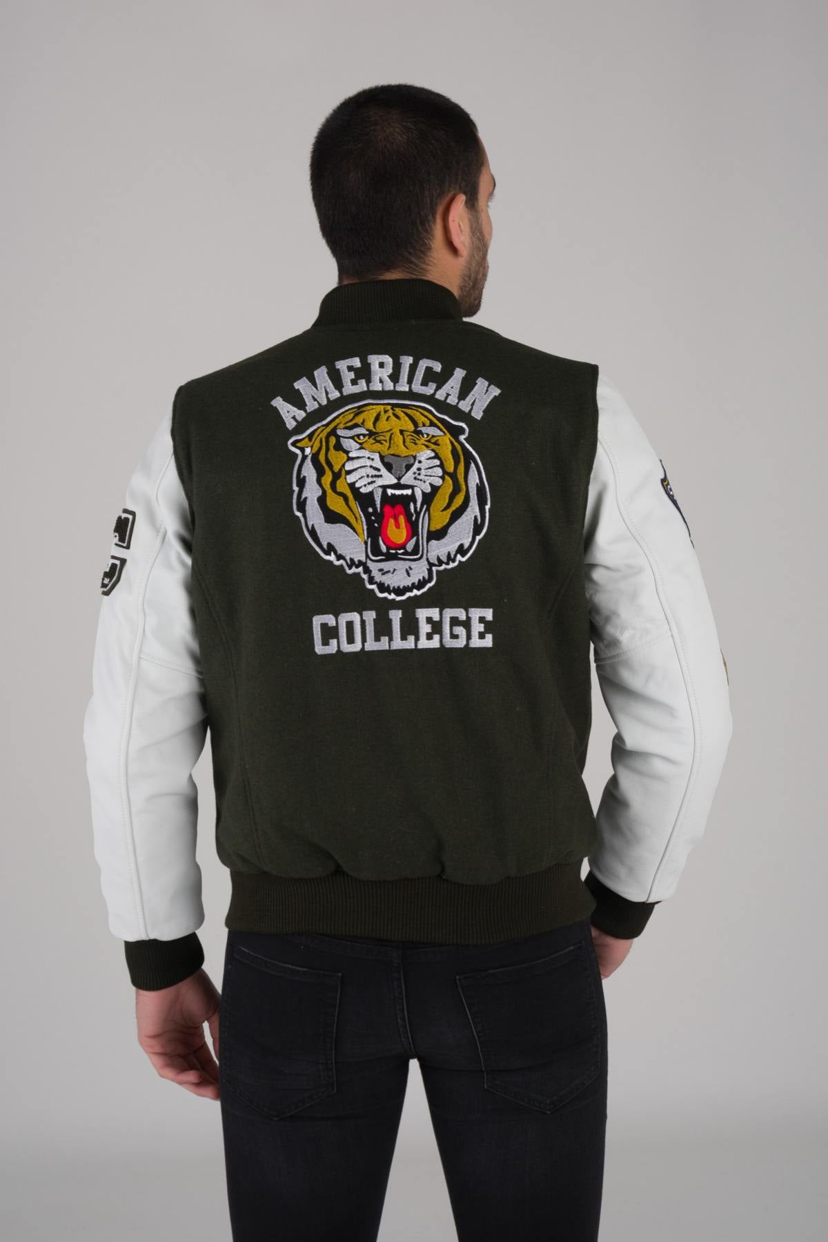 Khaki and white American teddy jacket - Image n°6