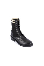 Leather and textile high top shoes - Image n°4