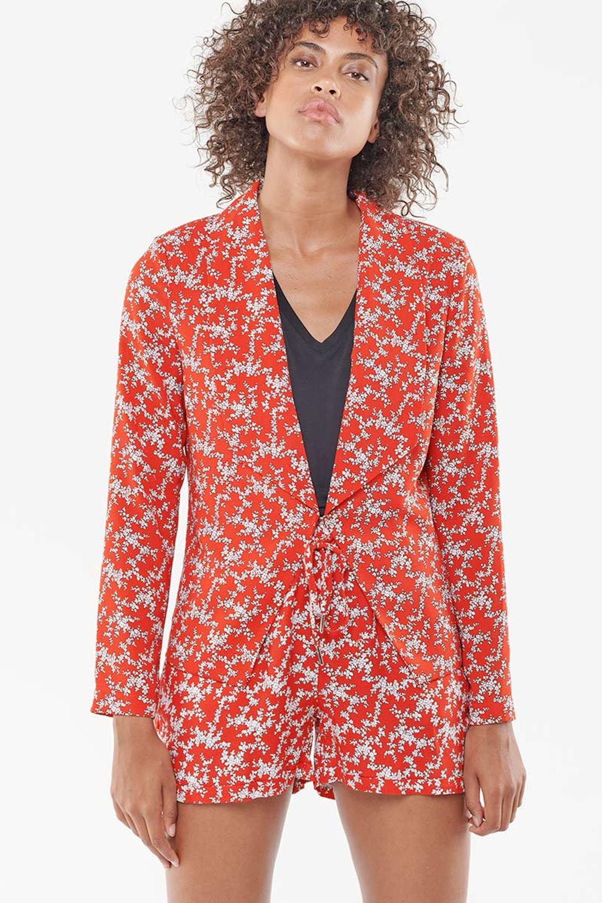 Japanese flower pattern blazer jacket - Image n°1