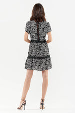 Short black patterned dress - Image n°4