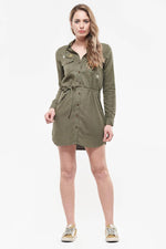 Khaki military look summer dress - Image n°3