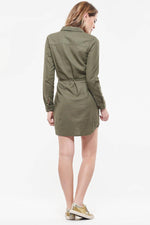 Khaki military look summer dress - Image n°4