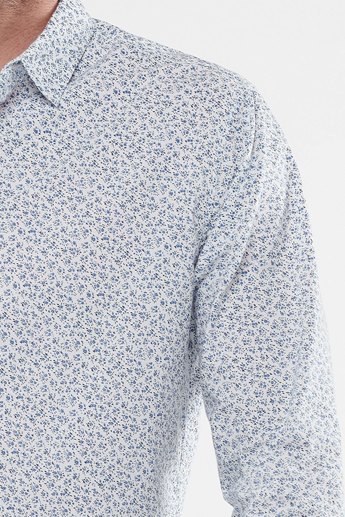 White men's shirt with patterns - Image n°2