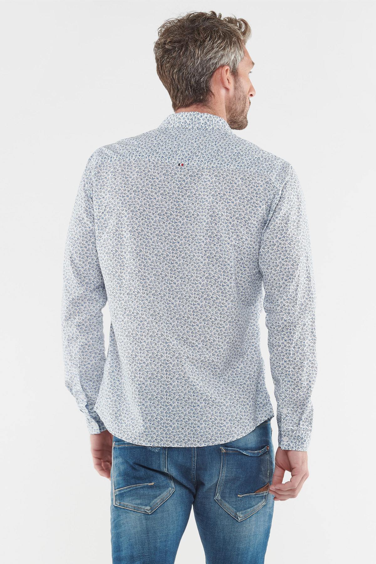 White men's shirt with patterns - Image n°3