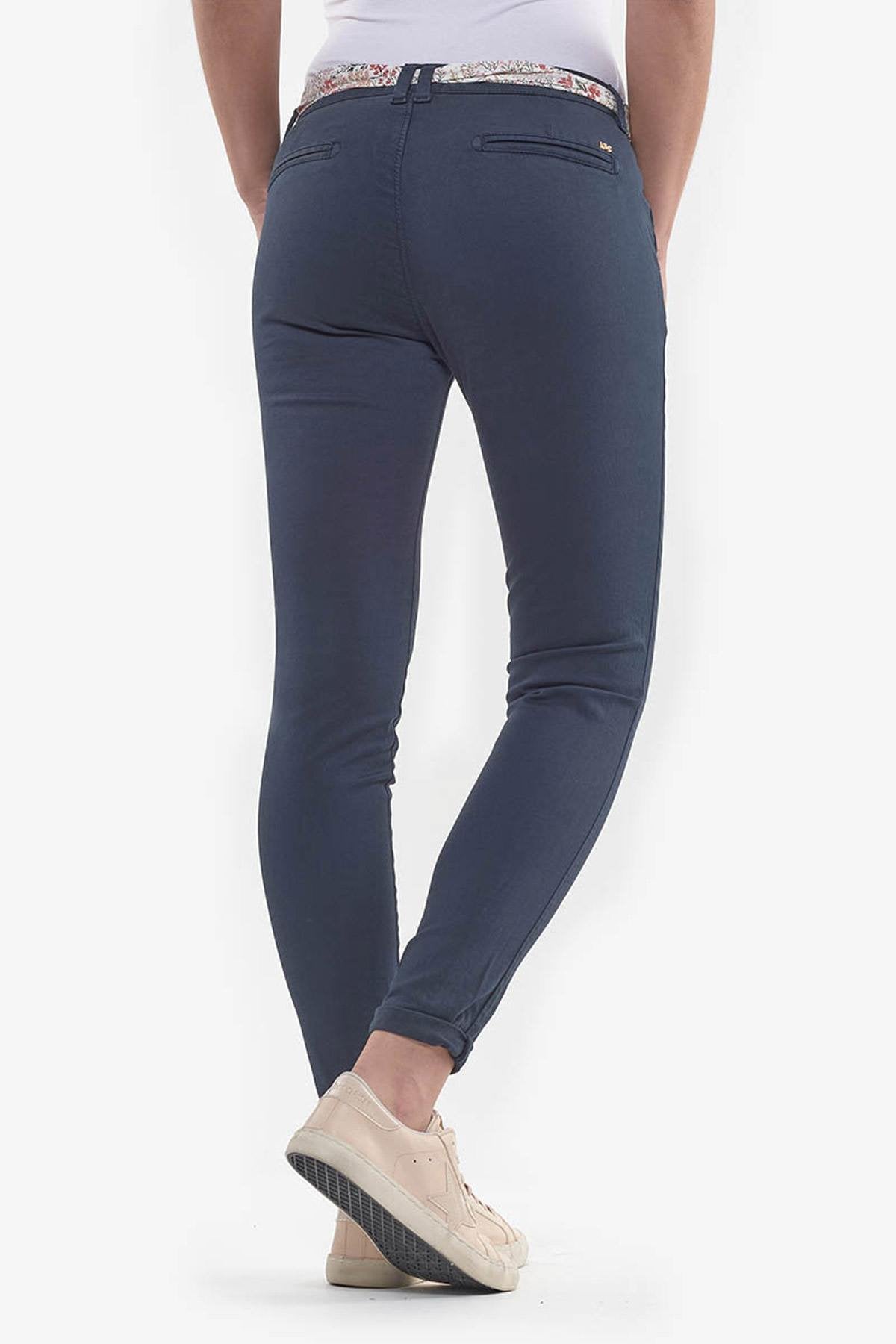 Dark blue women's chinos - Image n°2