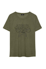 Women's khaki t-shirt - Image n°5