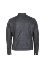 Men's black distressed leather jacket - Image n°3