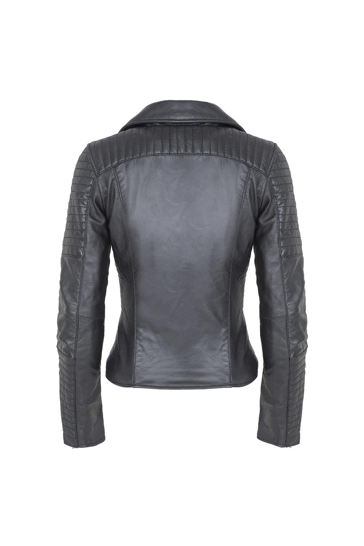 Black quilted perfecto for women - Image n°4