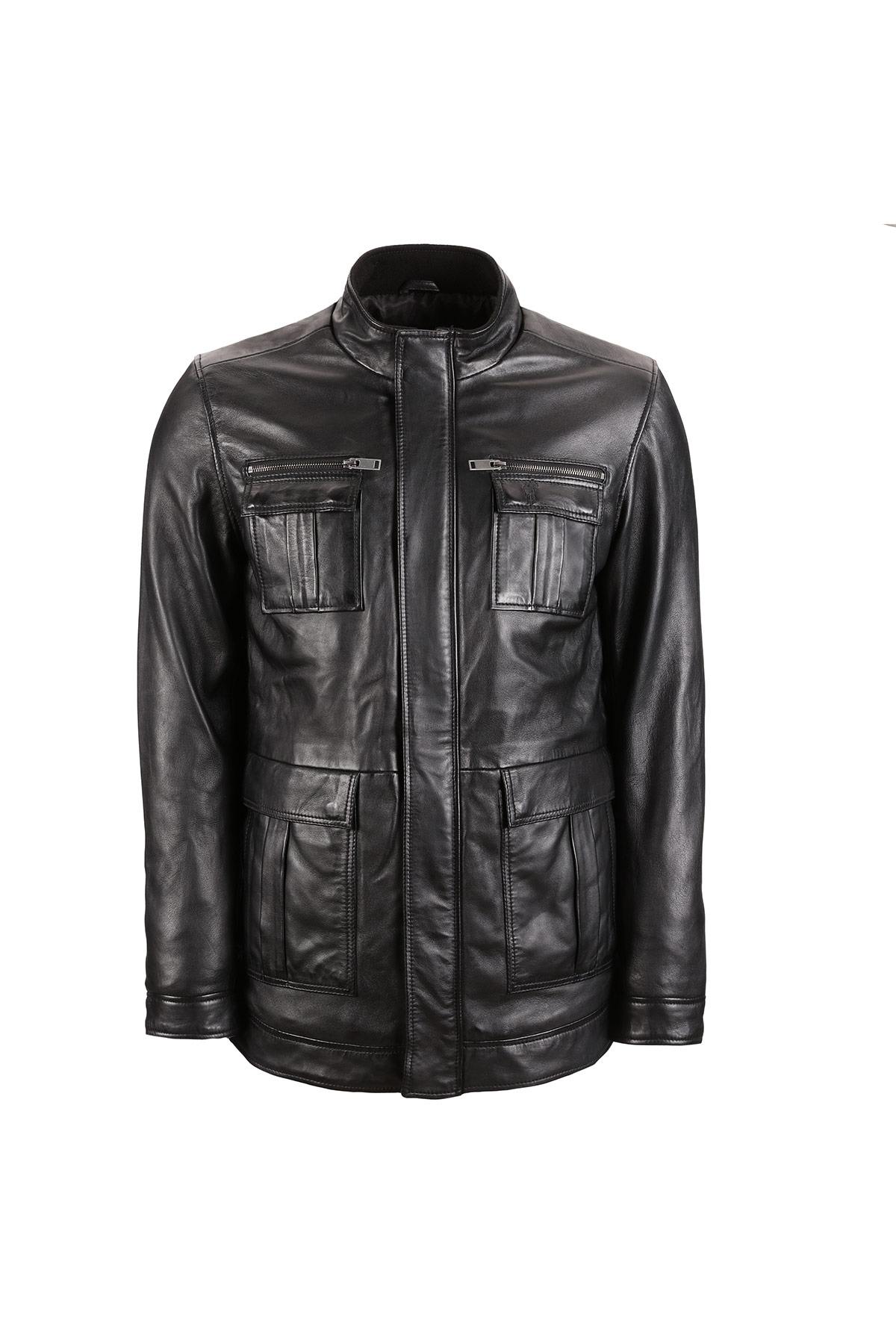 Men's genuine leather coat - Image n°1