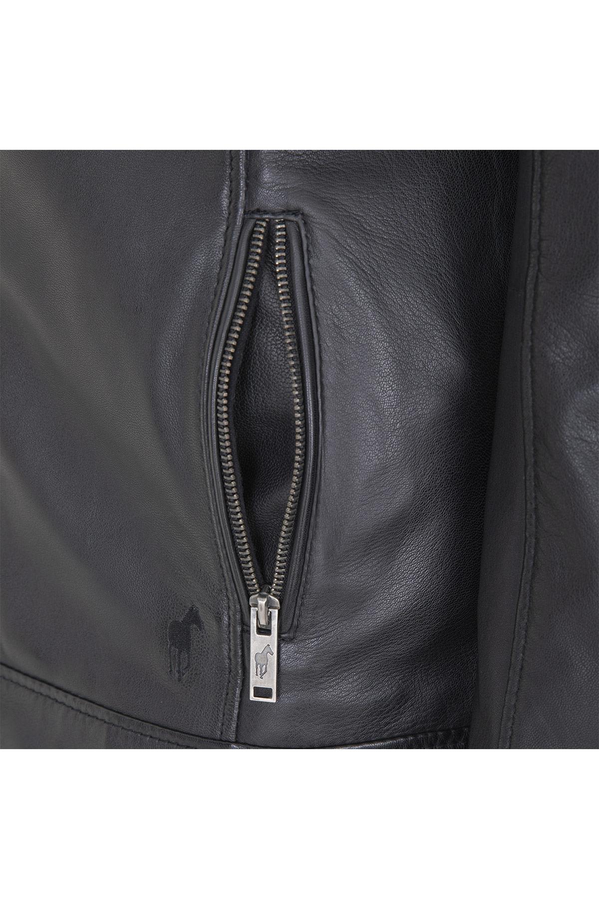 Men's black shirt collar jacket - Image n°4