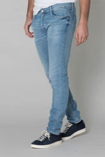 Washed light blue straight jeans - Image n°5