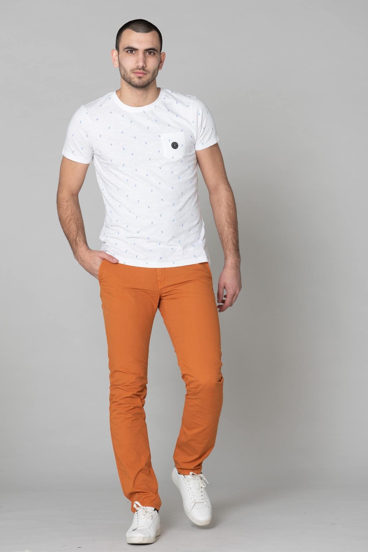 White men's t-shirt with motorcycle motifs - Image n°3
