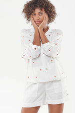 Off-white heart-embroidered blouse - Image n°4