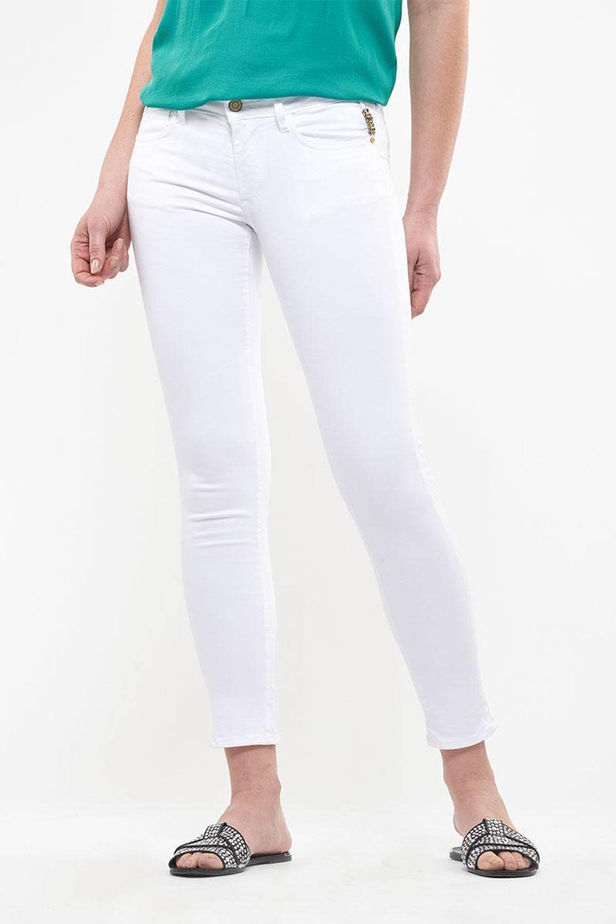 White slim jeans with push-up buttocks - Image n°3