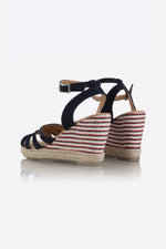 Blue denim wedge sandals - Image n°3