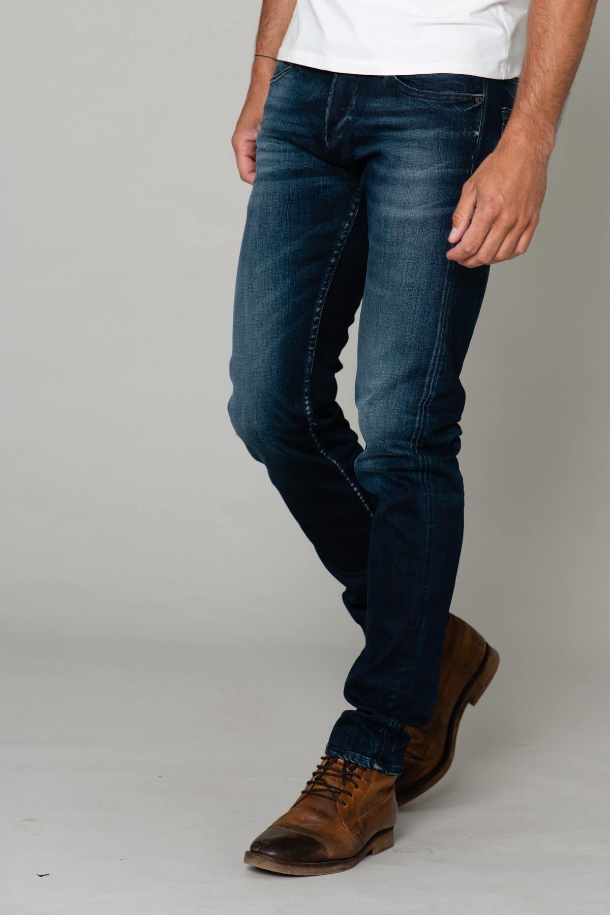 Men's washed blue jeans - Image n°3
